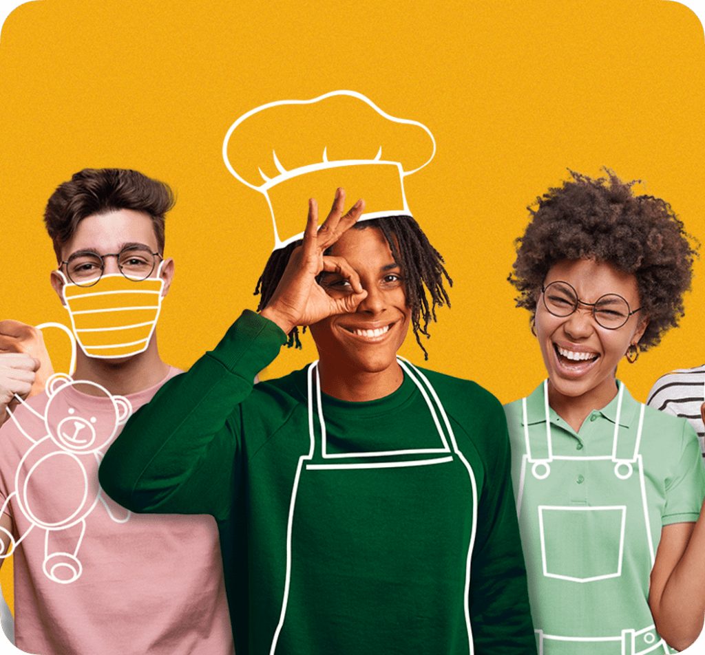 Photo promotionnelle du Contrat Engagement jeune avec des jeunes hommes et une jeune femme