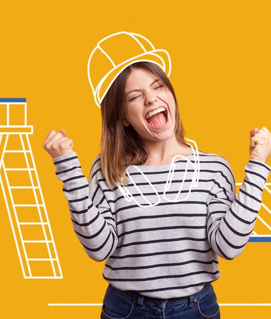 Photo promotionnelle du Contrat Engagement jeune avec une jeune femme contente