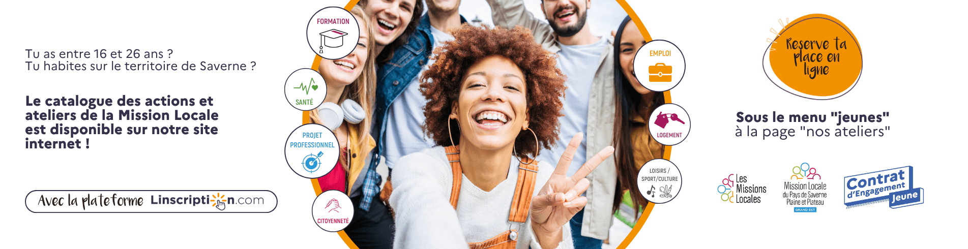 Bannière pour le catalogue en ligne des ateliers Mission Locale